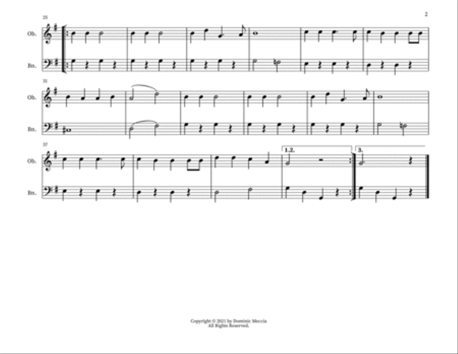 Jingle Bells Woodwind Duet scores gallery preview page 2