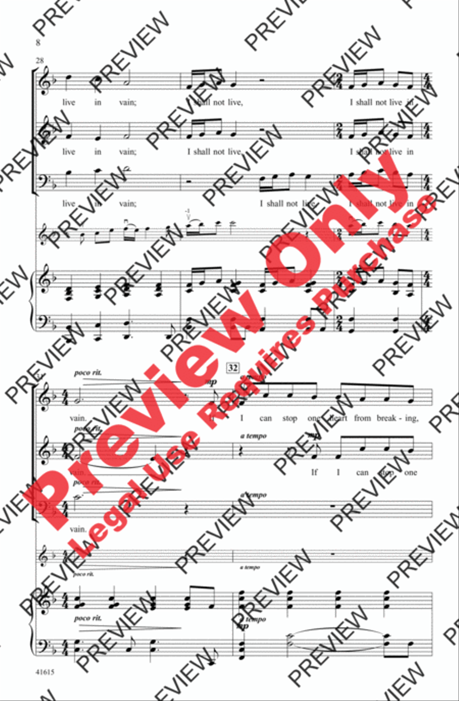 I Shall Not Live in Vain 3-Part scores gallery preview page 8