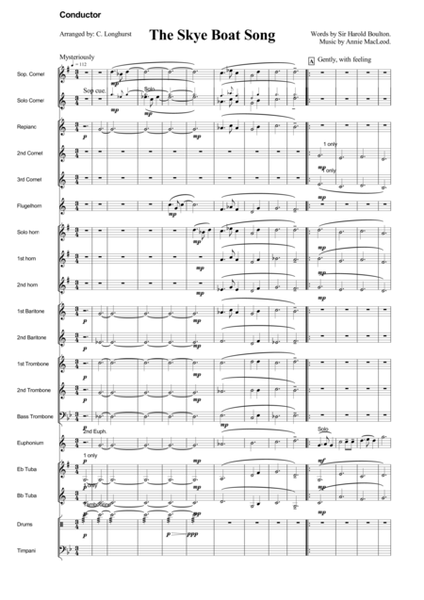 The Skye Boat Song (Brass Band - Score) image number null