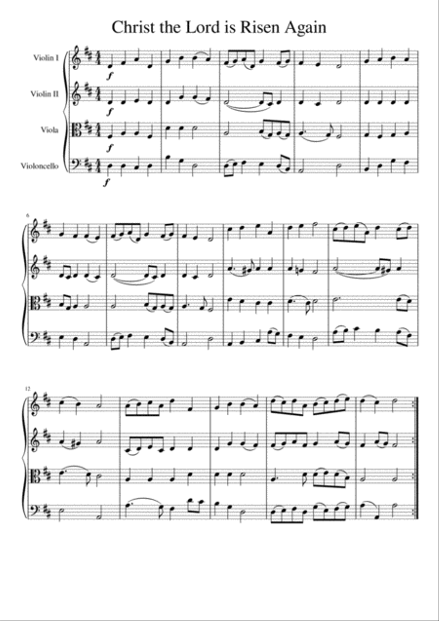 Christ the Lord is Risen Christ the Lord is Risen String Quartet scores gallery preview page 2