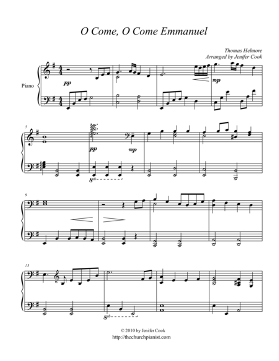 O Come O Come Emmaneul Piano Solo scores gallery preview page 1