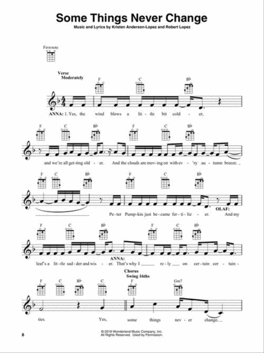 Frozen 2 for Ukulele Frozen 2 for Ukulele Ukulele scores gallery preview page 6