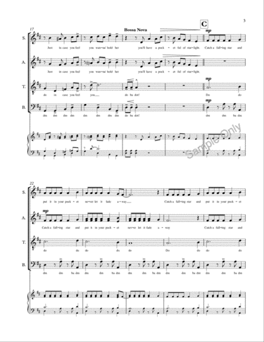 Catch A Falling Star 4-Part scores gallery preview page 3
