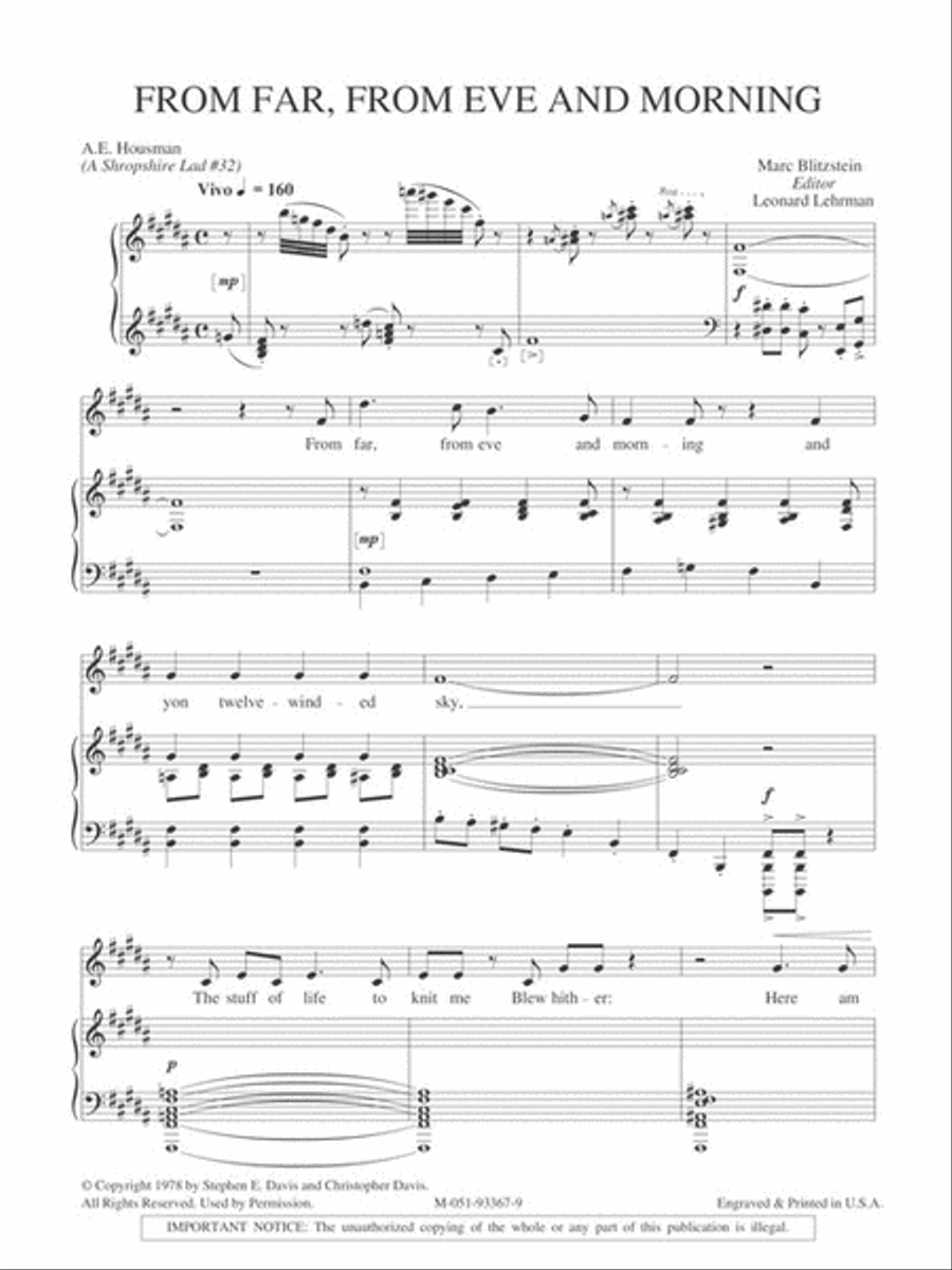 The Marc Blitzstein Songbook - Volume 3 Voice Solo scores gallery preview page 4