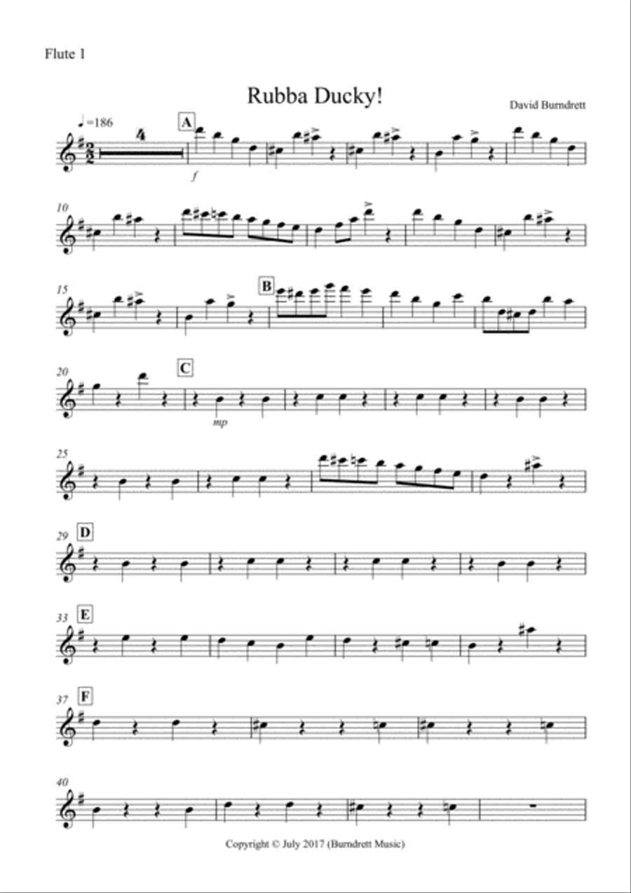 Rubba Ducky! for Flute Quartet Flute Quartet scores gallery preview page 5