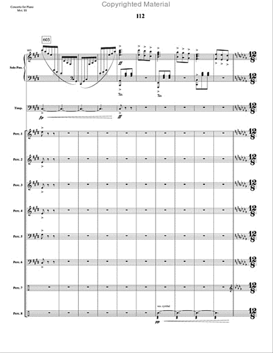 Concerto for Piano and Percussion Orchestra Percussion Ensemble scores gallery preview page 25