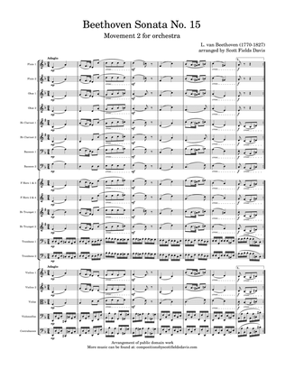 Beethoven, Piano Sonata No. 15, Movement 2 arranged for orchestra
