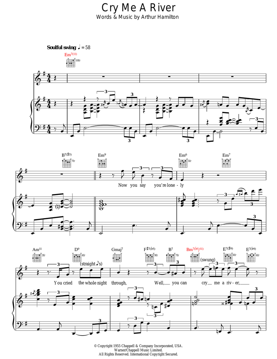 Cry Me A River Guitar scores gallery preview page 1