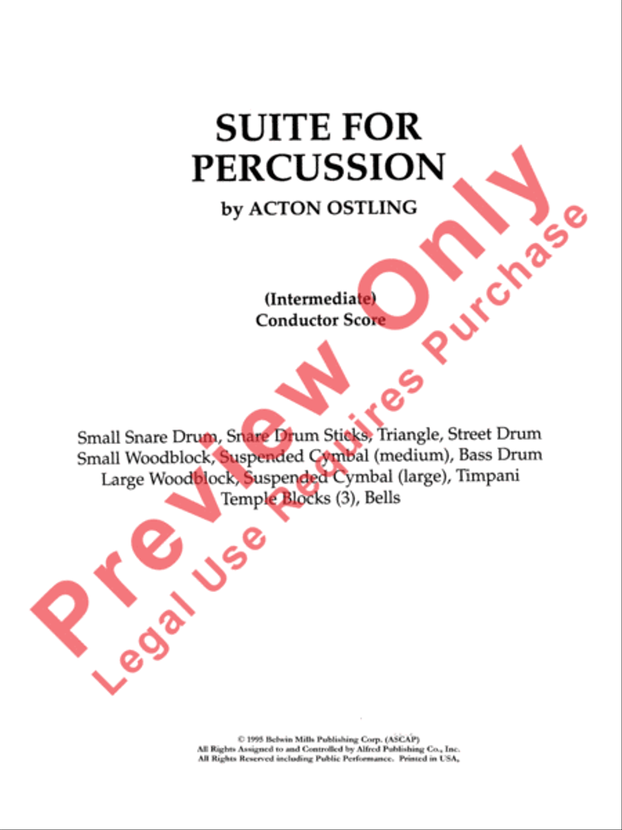 Suite for Percussion Suite for Percussion Percussion Ensemble scores gallery preview page 2