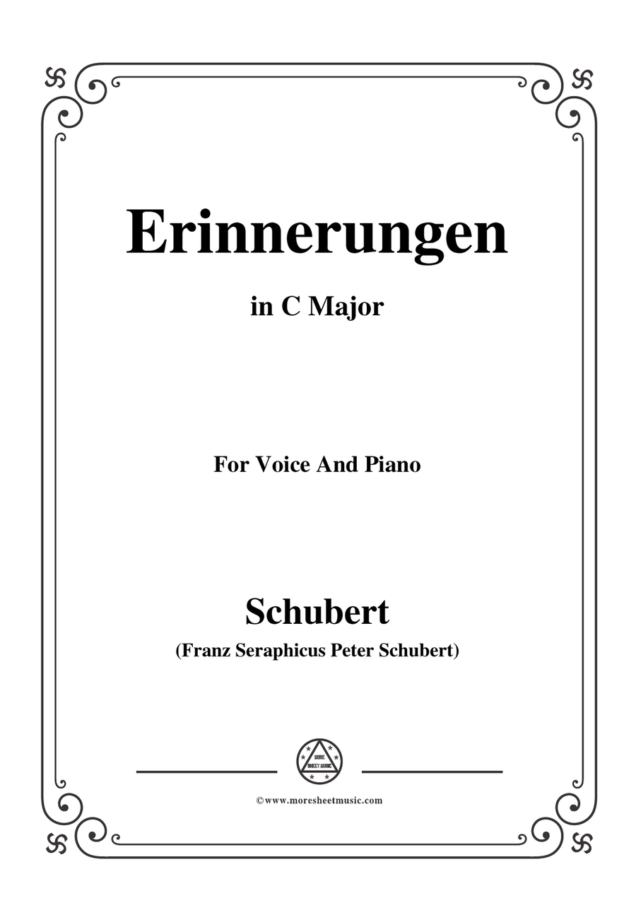 Schubert-Erinnerungen in C Major,for voice and piano