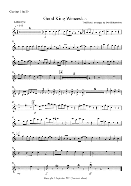 Good King Wenceslas (Latin Style!) for Clarinet Quintet image number null