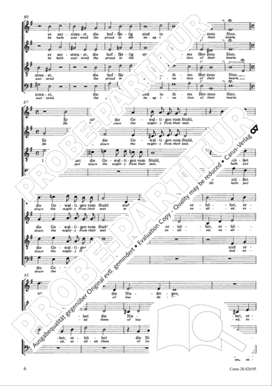 Magnificat (Meine Seele erhebt den Herrn); Ehre sei dem Vater Choir scores gallery preview page 7