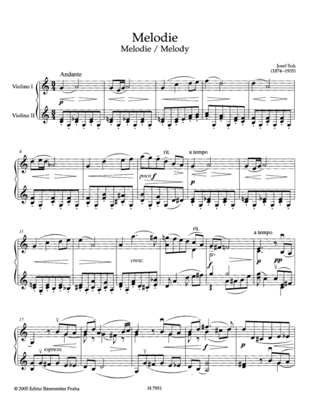 Melody for Two Violins