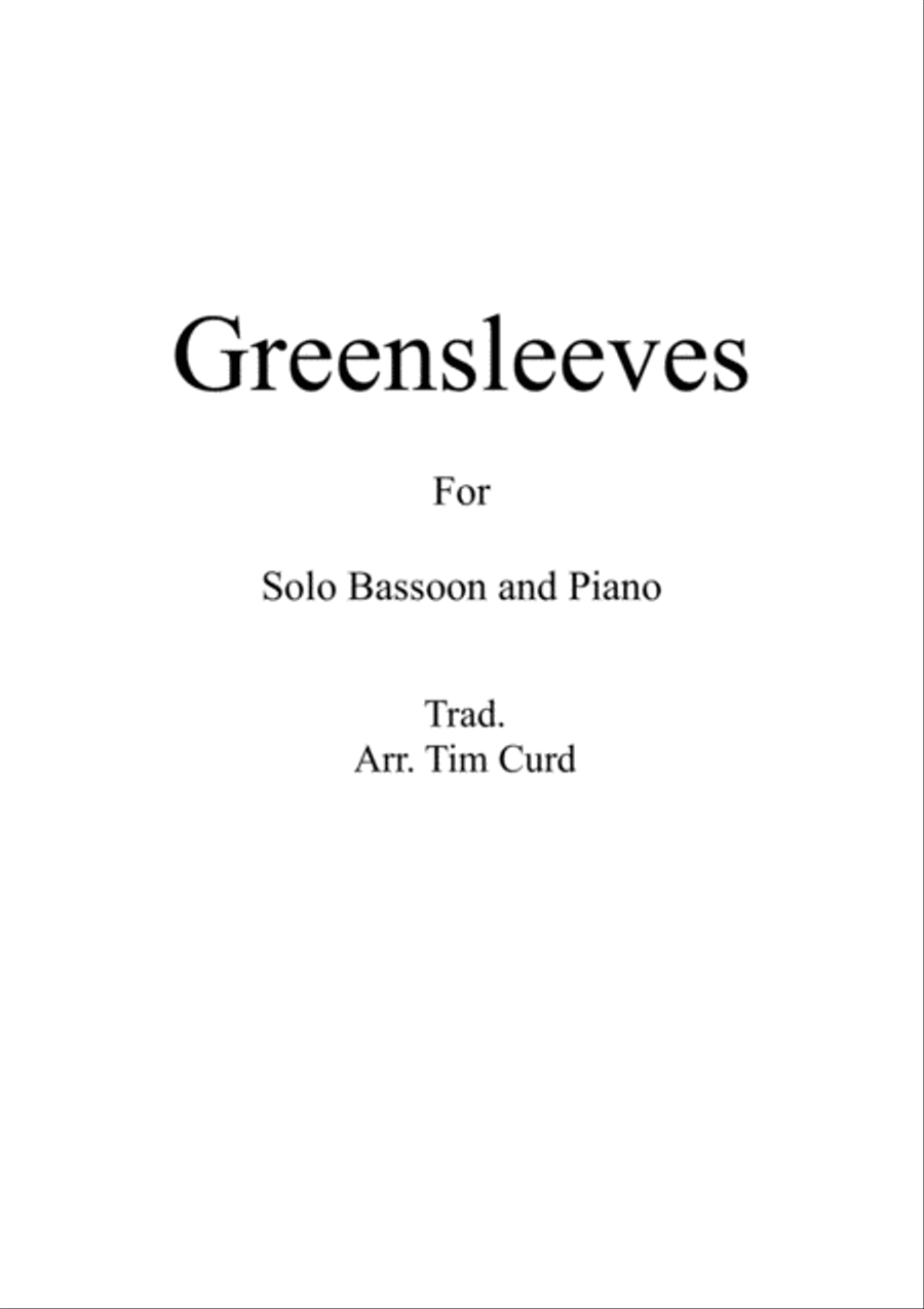 Greensleeves for Bassoon and Piano