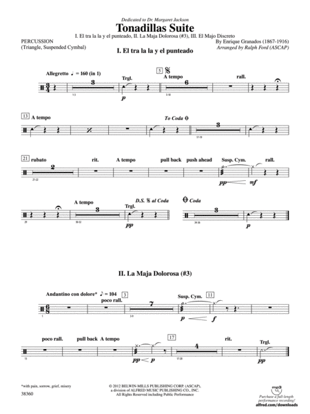 Tonadillas Suite: 1st Percussion