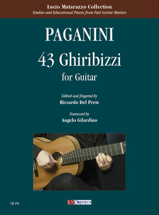Book cover for 43 Ghiribizzi for Guitar. Foreword by Angelo Gilardino