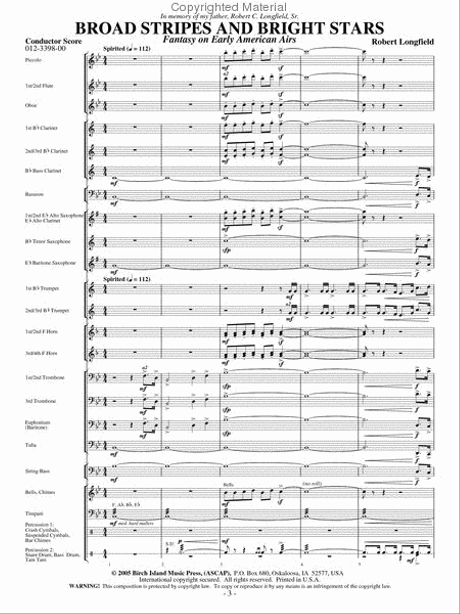 Broad Stripes and Bright Stars Concert Band scores gallery preview page 2