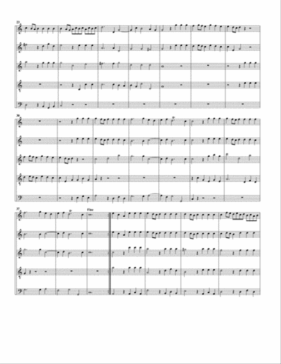 Alla hornpipe from Water music (arrangement for 5 recorders) Recorder scores gallery preview page 2