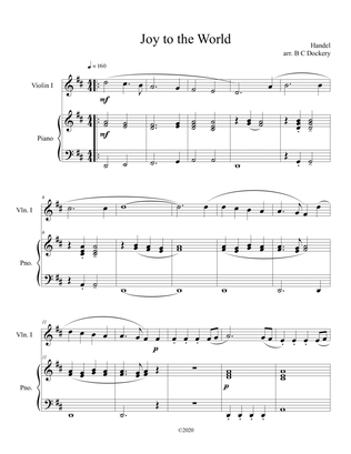 Book cover for Joy to the World (violin solo) with optional piano accompaniment