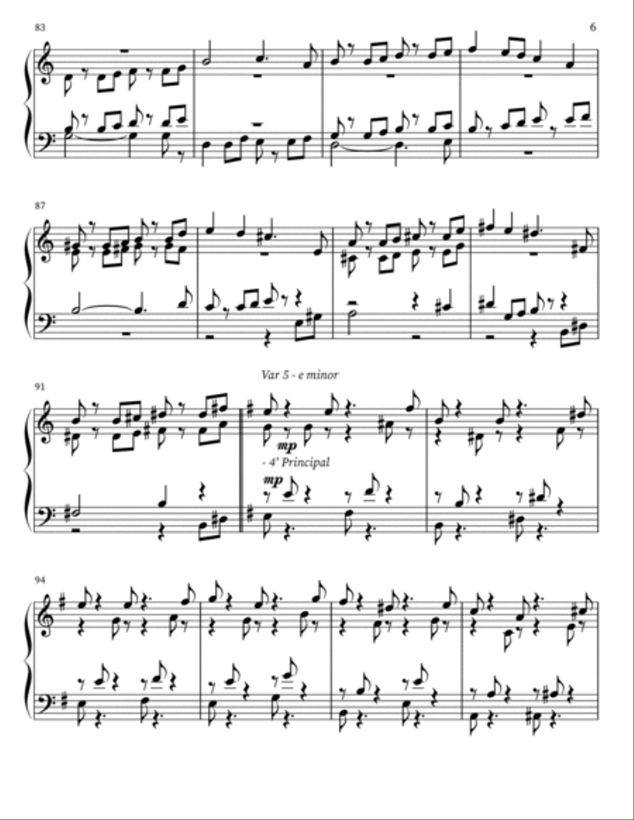 Variations on a cantus firmus in C Major for Organ Organ Solo scores gallery preview page 6