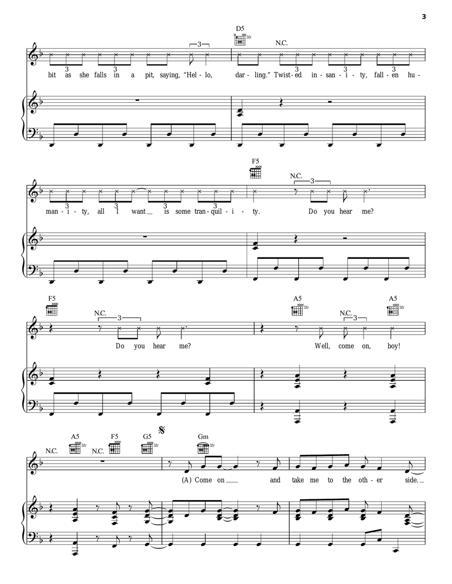 Whiplash Whiplash Piano, Vocal, Guitar scores gallery preview page 3