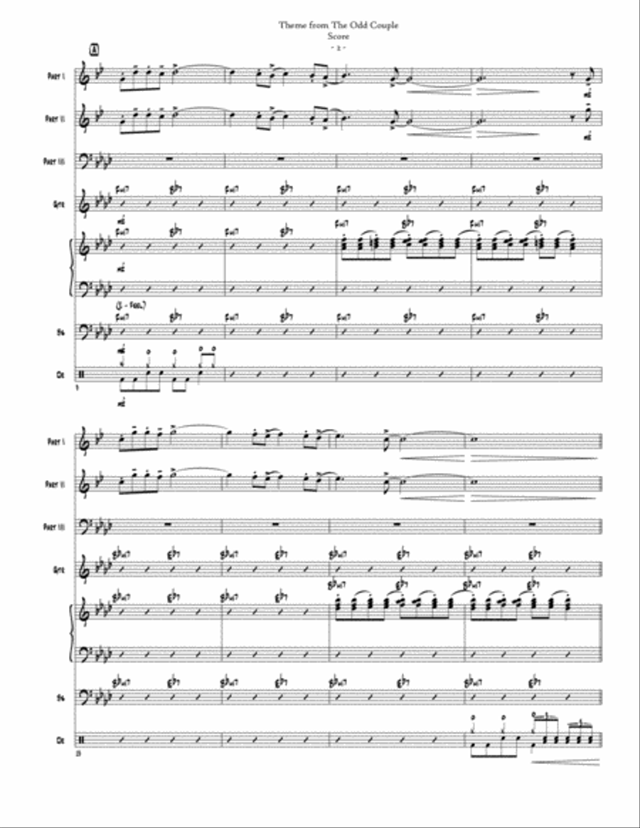 Theme From Neil Simon's The Odd Couple II from Neil Simon's THE ODD COUPLE II Jazz Ensemble scores gallery preview page 3