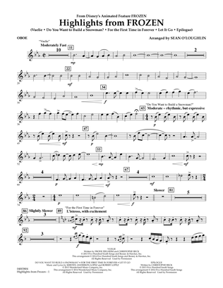 Book cover for Highlights from Frozen (arr. Sean O'Loughlin) - Oboe