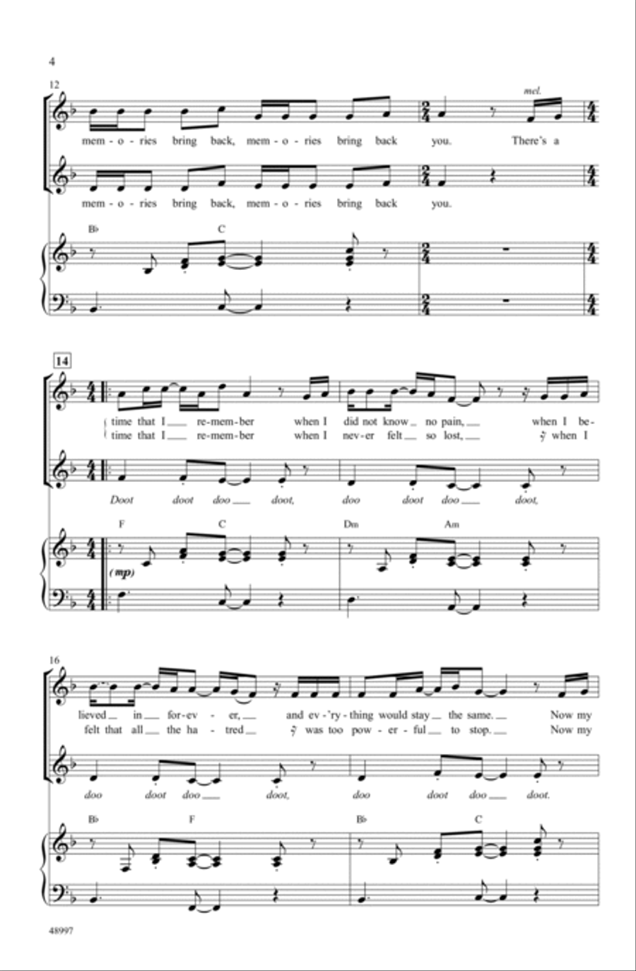 Memories Choir scores gallery preview page 3