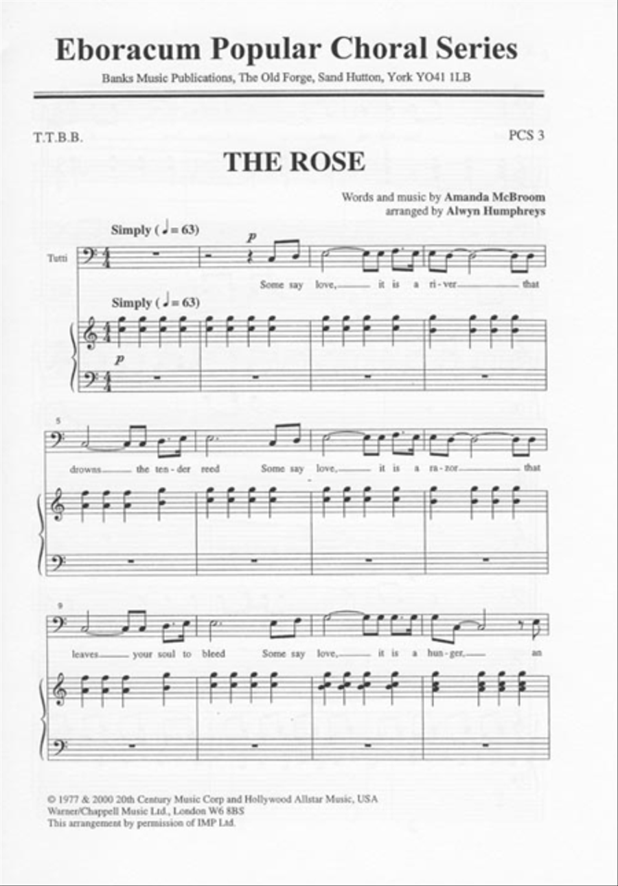 The Rose TTBB scores gallery preview page 1