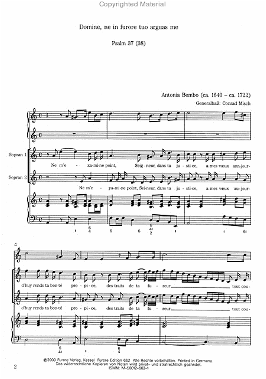 Les sept Psaumes de David Vol. 3 Psalm XXXVII: Domine, ne in furore (S1, S2) Voice scores gallery preview page 2