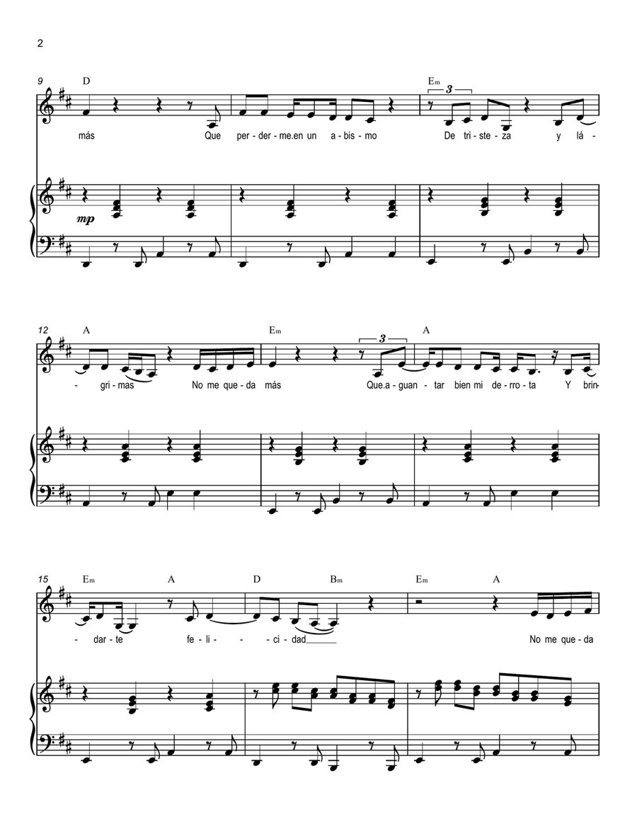 No Me Queda Mas Voice scores gallery preview page 2