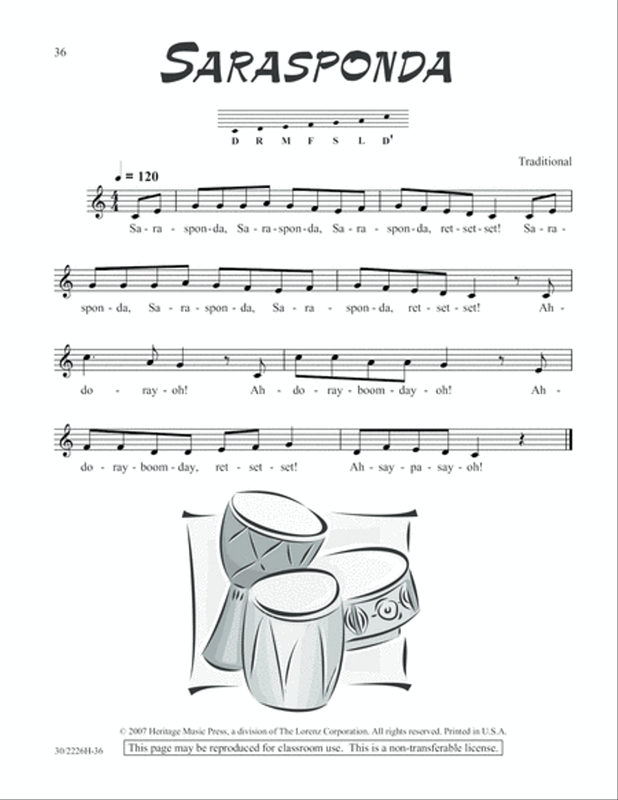 One-A-Day Warm-Ups for Orff Instruments Unison Choir scores gallery preview page 37