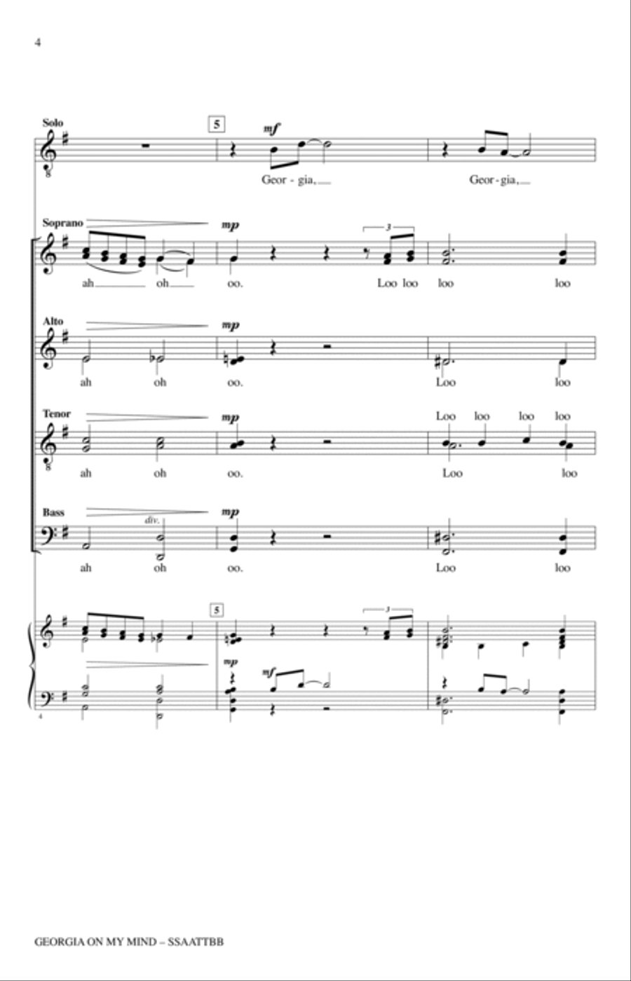 Georgia On My Mind (arr. Tripp Carter) SSAATTBB scores gallery preview page 2