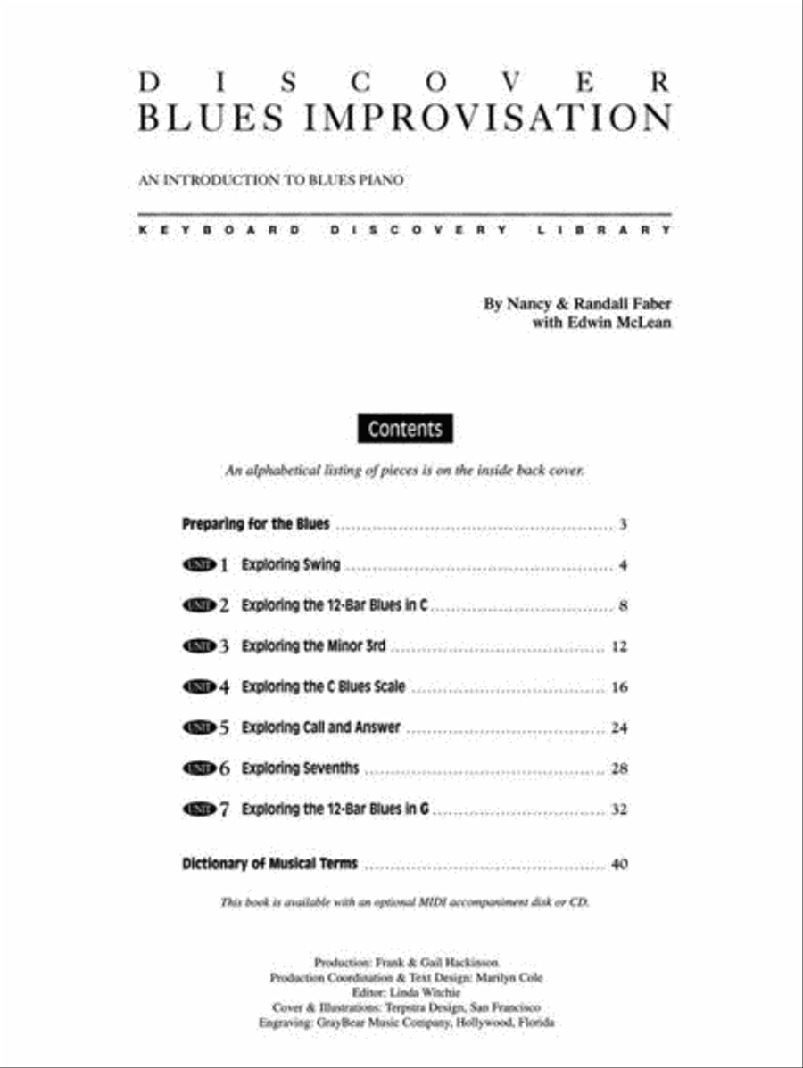 Discover Blues Improvisation Piano Method scores gallery preview page 2