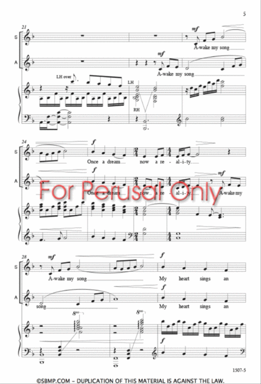 Awake My Song - SA Octavo SA scores gallery preview page 4
