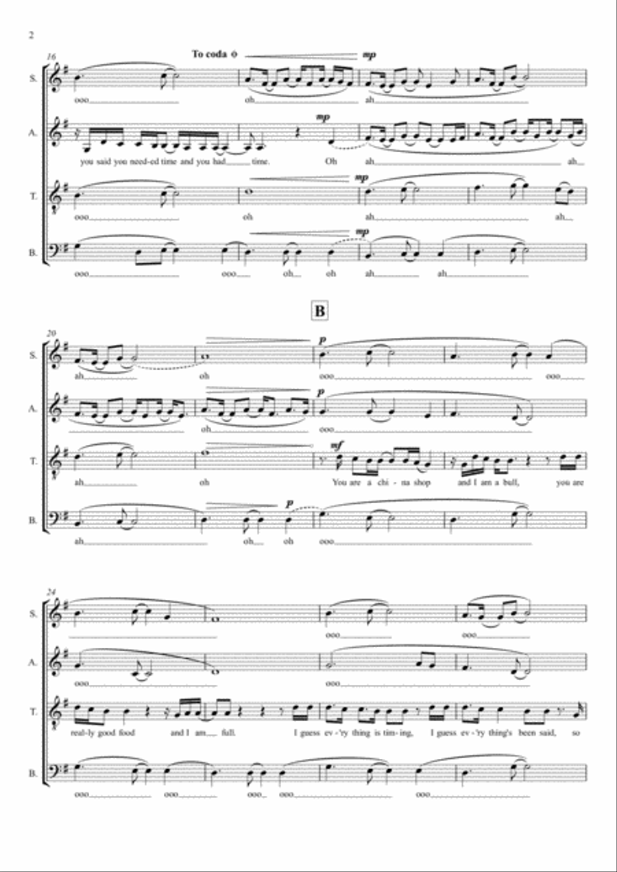 You Had Time You Had Time 4-Part scores gallery preview page 2