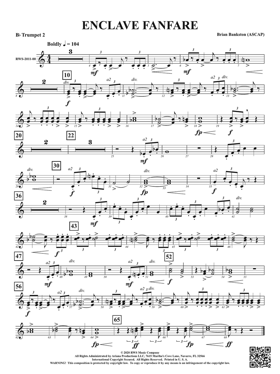 Enclave Fanfare: 2nd B-flat Trumpet B-Flat Trumpet scores gallery preview page 1