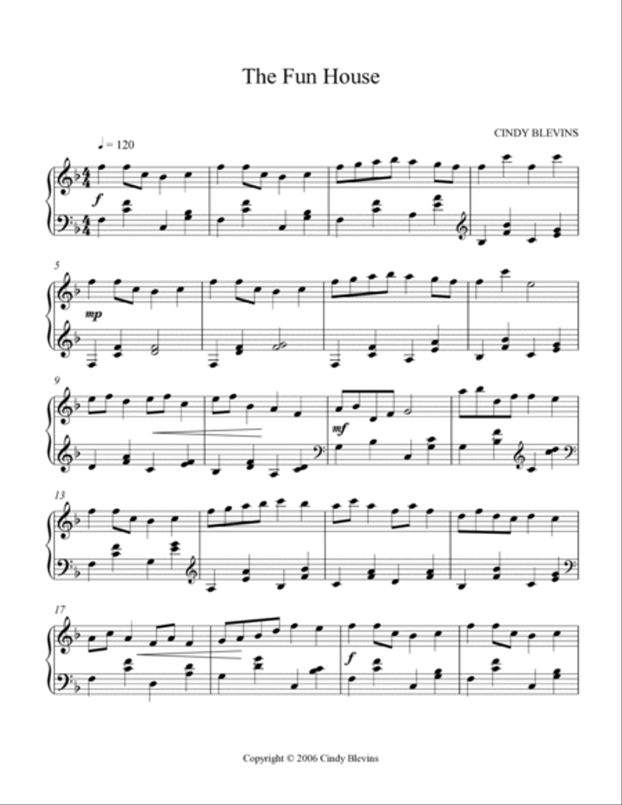 The Fun House, original piano solo Piano Solo scores gallery preview page 2