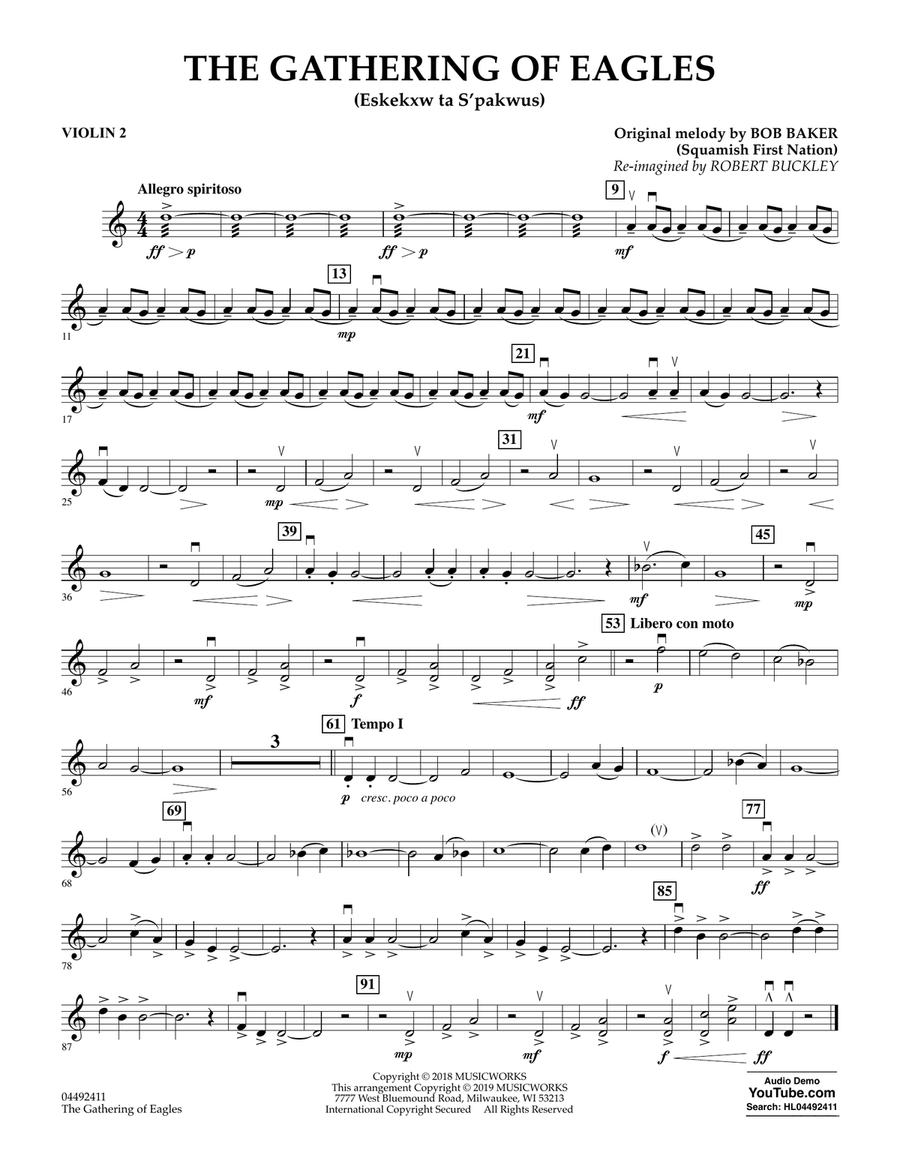 The Gathering of Eagles (arr. Robert Buckley) - Violin 2 Orchestra scores gallery preview page 1
