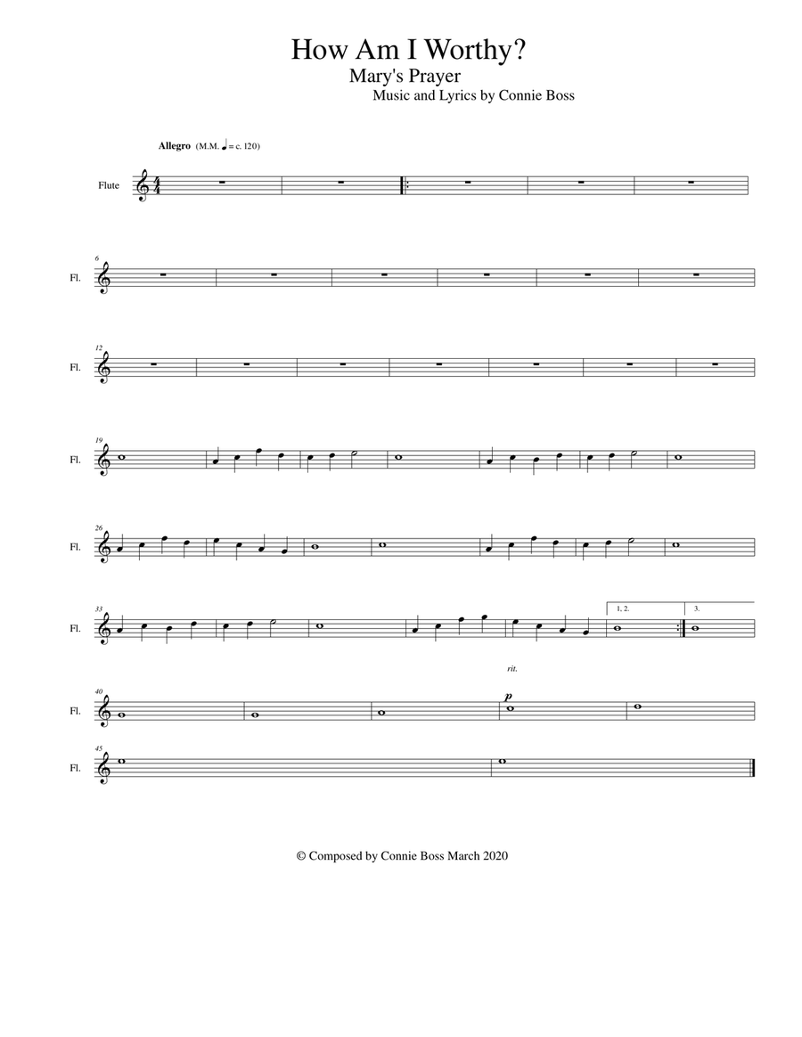 How Am I Worthy (Mary's Prayer) - SATB, optional instrument and piano 4-Part scores gallery preview page 5