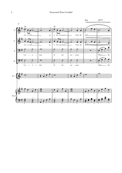 Persecuted Then Crucified SATB flute or violin or cello with piano image number null