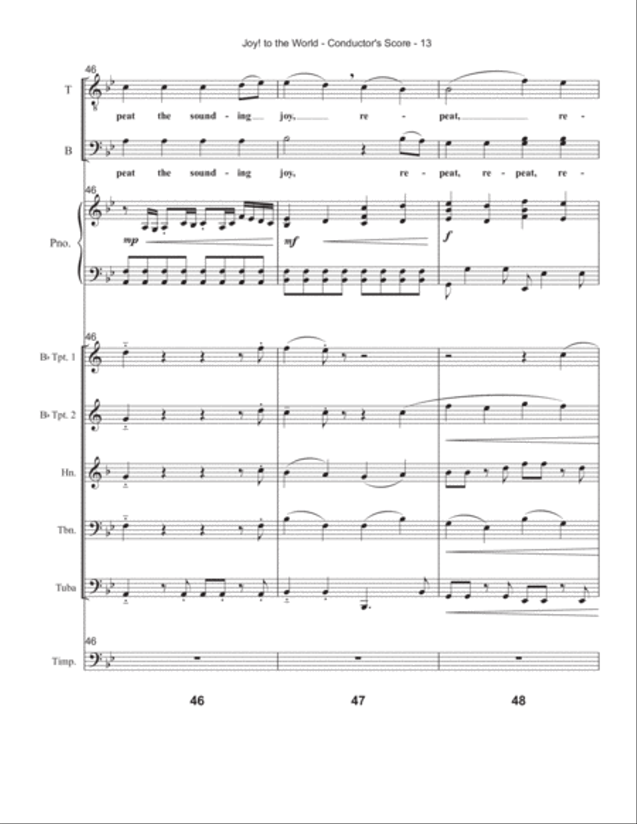 Joy! to the World - Brass and Percussion Score and Parts Choir scores gallery preview page 16