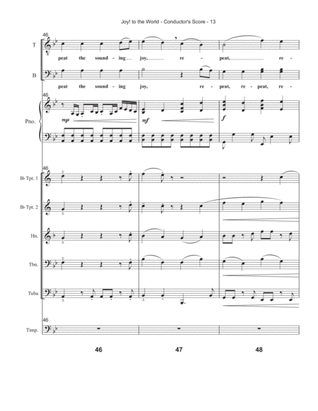 Joy! to the World - Brass and Percussion Score and Parts