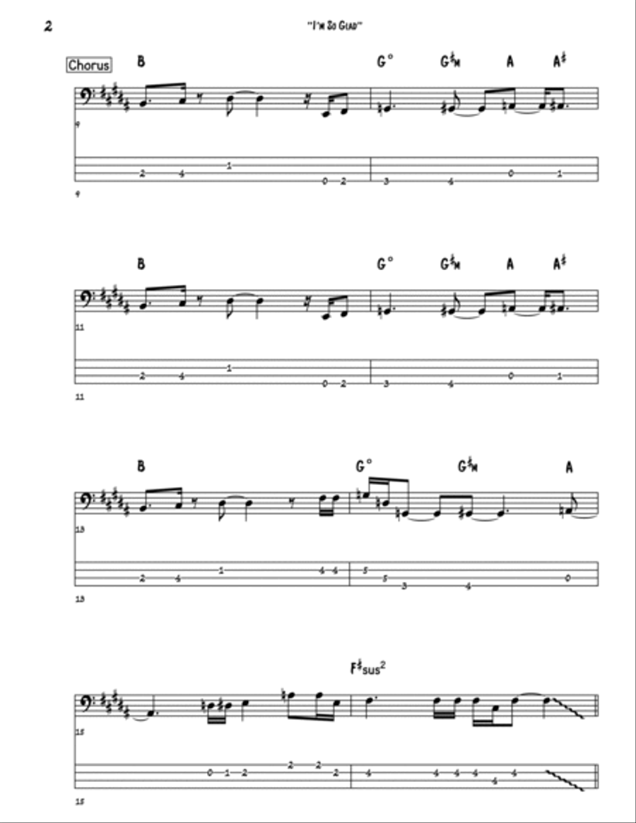 I'm So Glad I'm So Glad Bass Guitar scores gallery preview page 2
