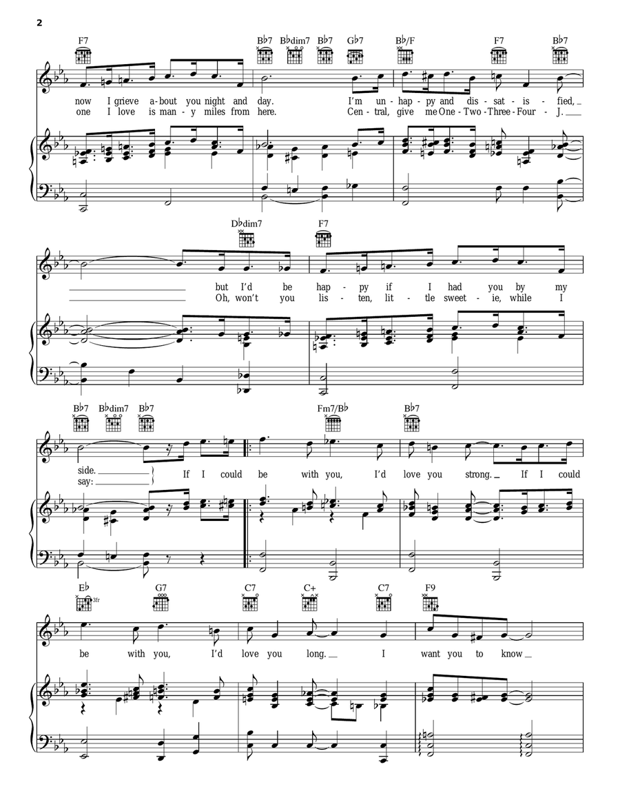 If I Could Be With You (One Hour Tonight) Piano, Vocal, Guitar scores gallery preview page 2