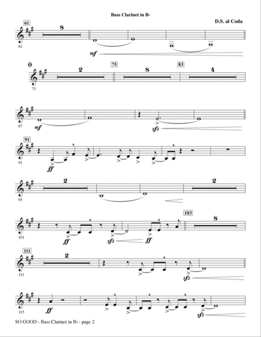 So Good - Bass Clarinet (sub. dbl bass) Choir scores gallery preview page 2