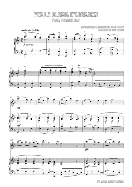 Bononcini-Per la gloria d'adorarvi, for Violin and Piano image number null