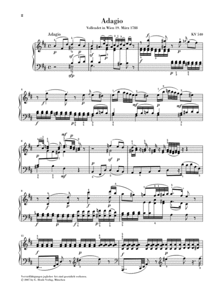 Adagio in B minor K540