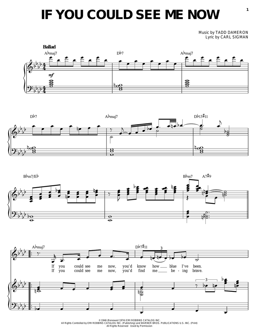 If You Could See Me Now Piano, Vocal scores gallery preview page 1