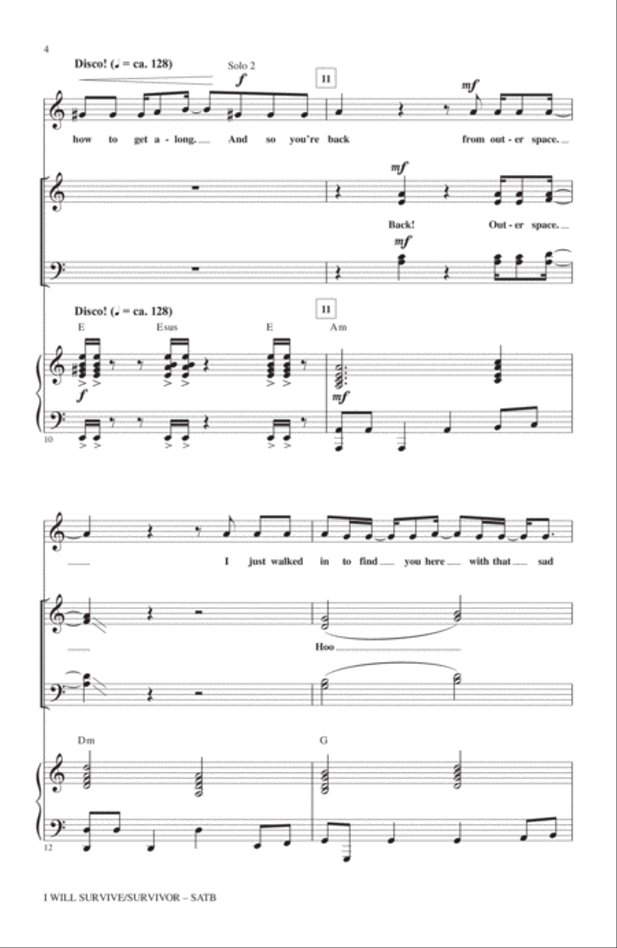 I Will Survive/Survivor (arr. Mark Brymer) 4-Part scores gallery preview page 3